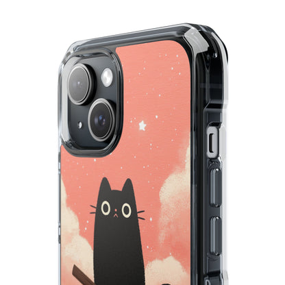 Cat Rides Broom iPhone Case - Impact