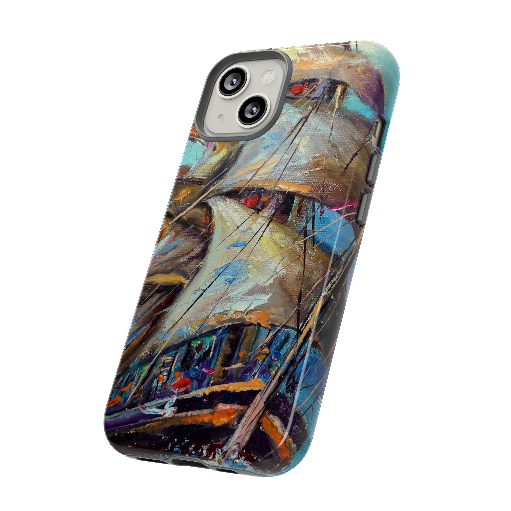 Oil painting - Sailboat - Protective Phone Case