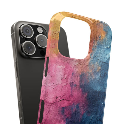 Blue Pink Abstract - Slim iPhone 16 Phone Case