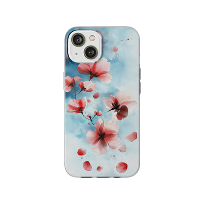 Pink Blossom Drift iPhone 14 Case - Soft