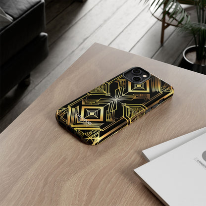 Golden Geometric Symphony iPhone 14 - Tough