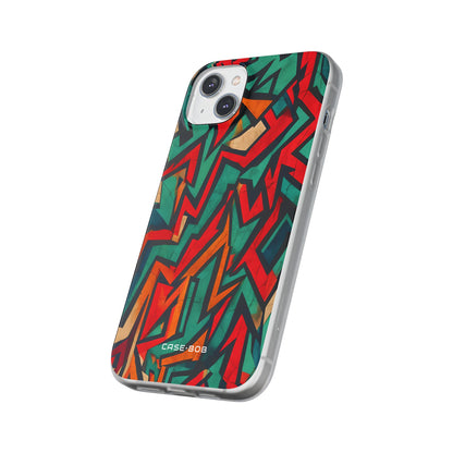Crimson Zigzag iPhone 14 Plus Case - Soft