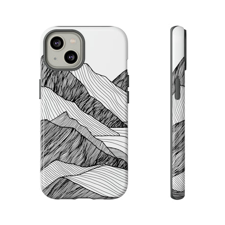 Abstract Mountain Line Art - Protective Phone Case