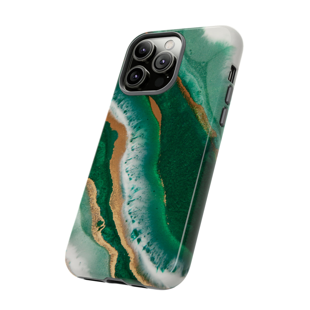 Green & Gold Epoxy - Protective Phone Case