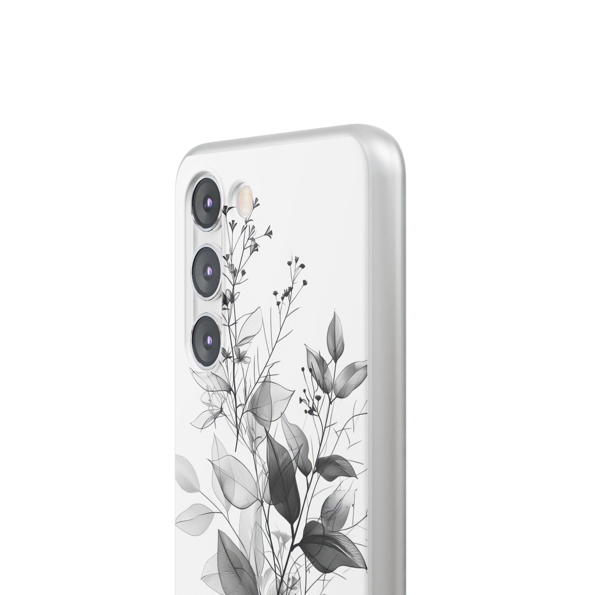 Veined Leaves Gray Samsung S23 Case - Soft