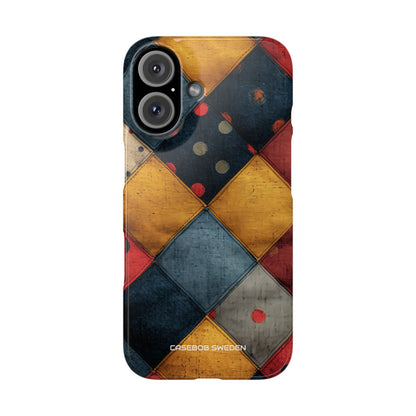 Blue Red Patchwork - Slim iPhone 16 Phone Case