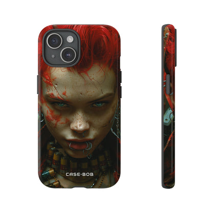 Red Spike Gaze iPhone 15 Case - Tough