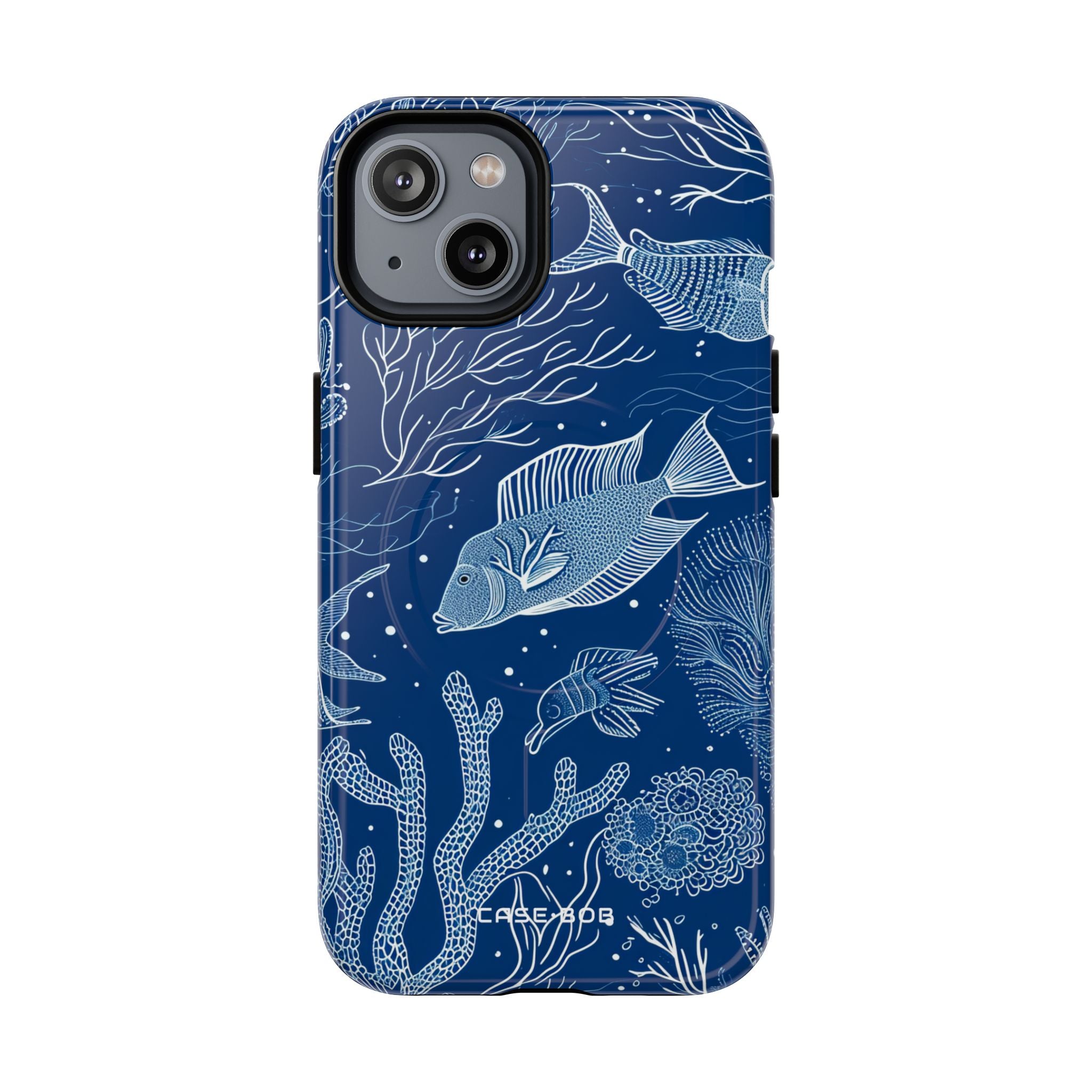 Navy Scale Reef iPhone 14 Case - Tough+