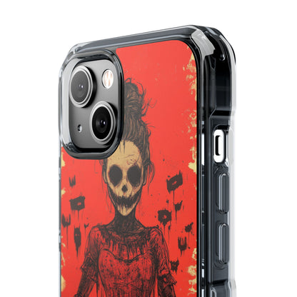 Haunting Scarlet Descent iPhone 14 - Clear Impact Phone Case