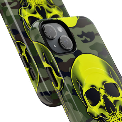 Neon Skull Camo iPhone 15 Plus Case - Tough+