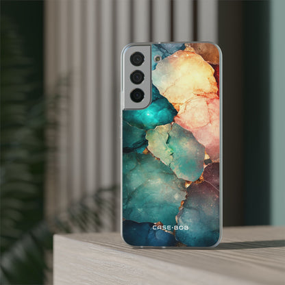 Teal Mosaic Veins Samsung S22 Plus Case - Soft