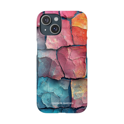 Cracked Earth Mosaic - Slim iPhone 15 Phone Case