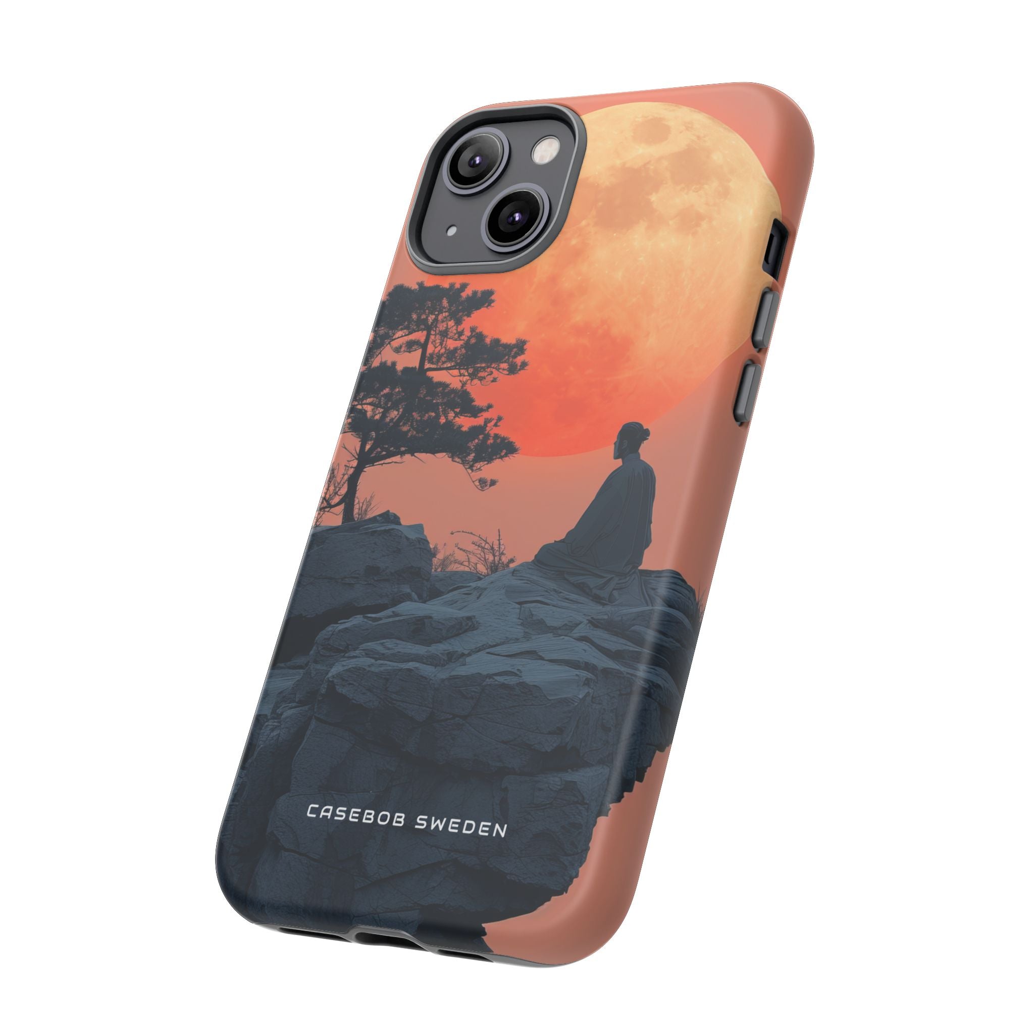 Zen Tranquility Under a Red Moon iPhone 14 - Tough Phone Case