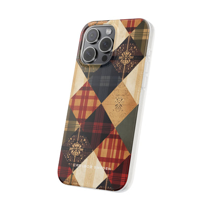 Rustic Geometric Patchwork Harmony iPhone 15 - Flexi Phone Case