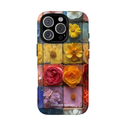 Vibrant Floral Tiles - Tough + MagSafe® iPhone 16 Phone Case