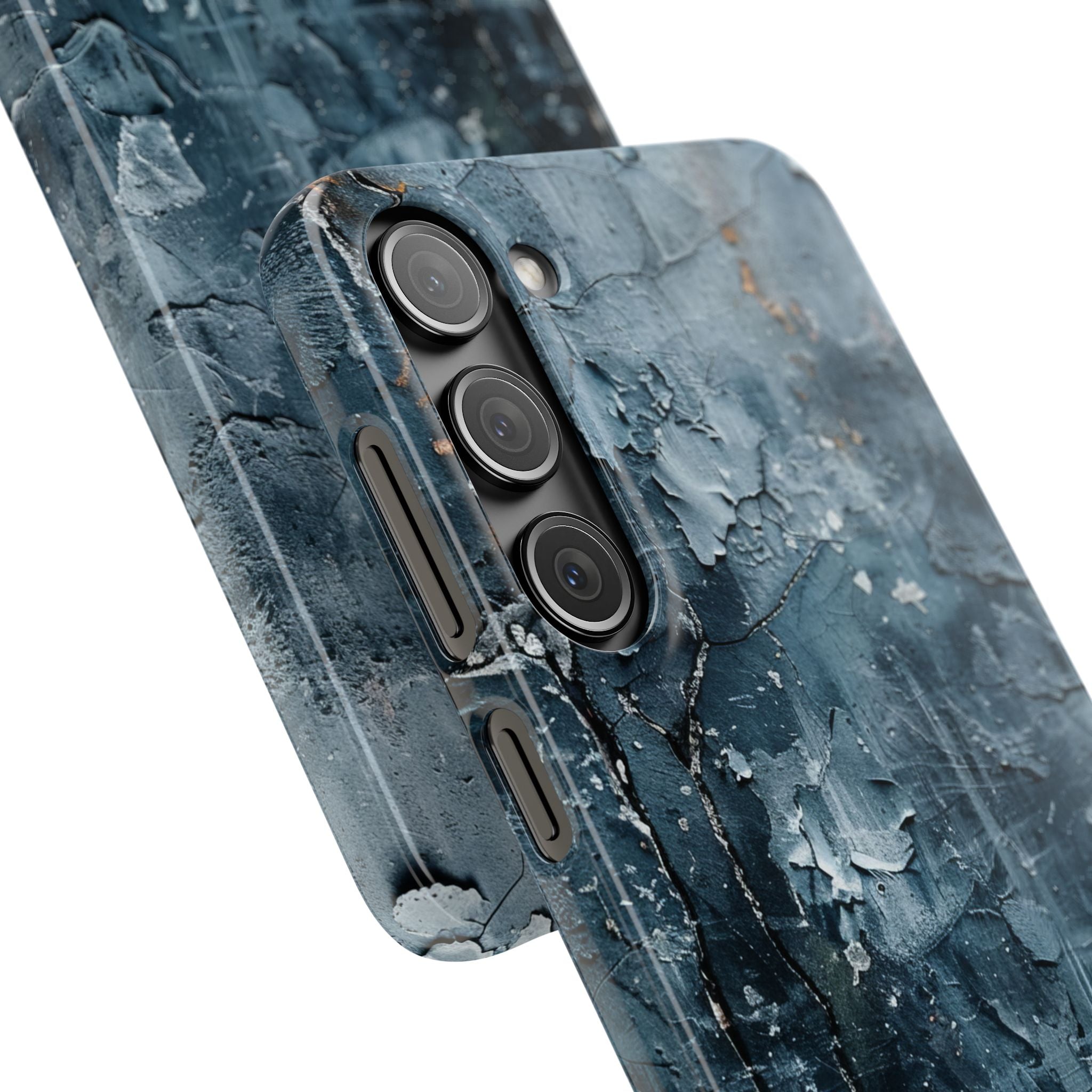 Weathered Blue Tapestry with Cracked Layers Samsung S23 - Slim Phone Case