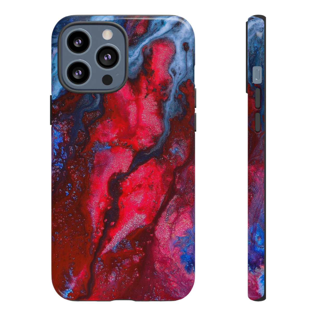 Neon Red Ink Art iPhone Case (Protective) iPhone 13 Pro Max Glossy Phone Case