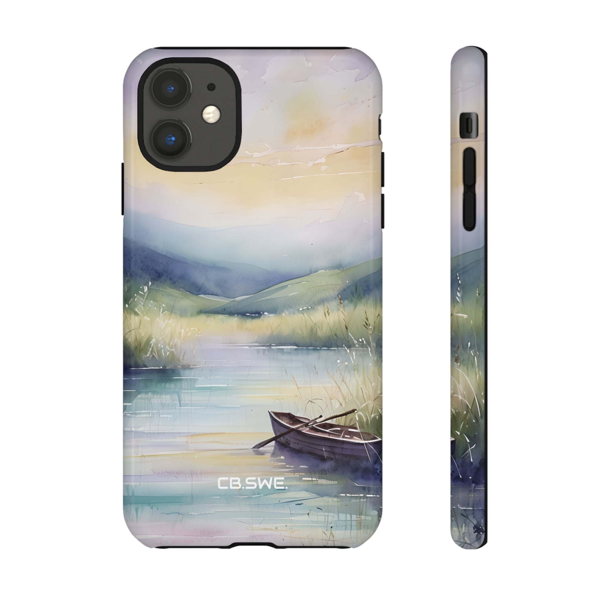 Serene Watercolor Lake Landscape Phone Cover iPhone 11 - Tough