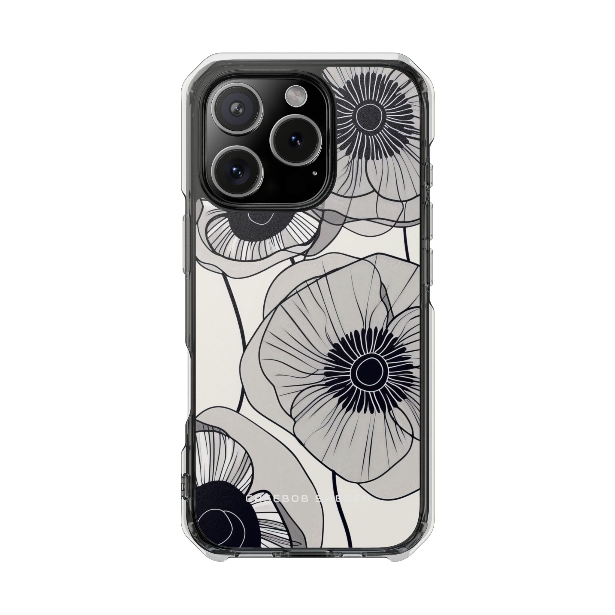 Moderne minimalistische Blumen iPhone 16 - Klare, schlagfeste Handyhülle