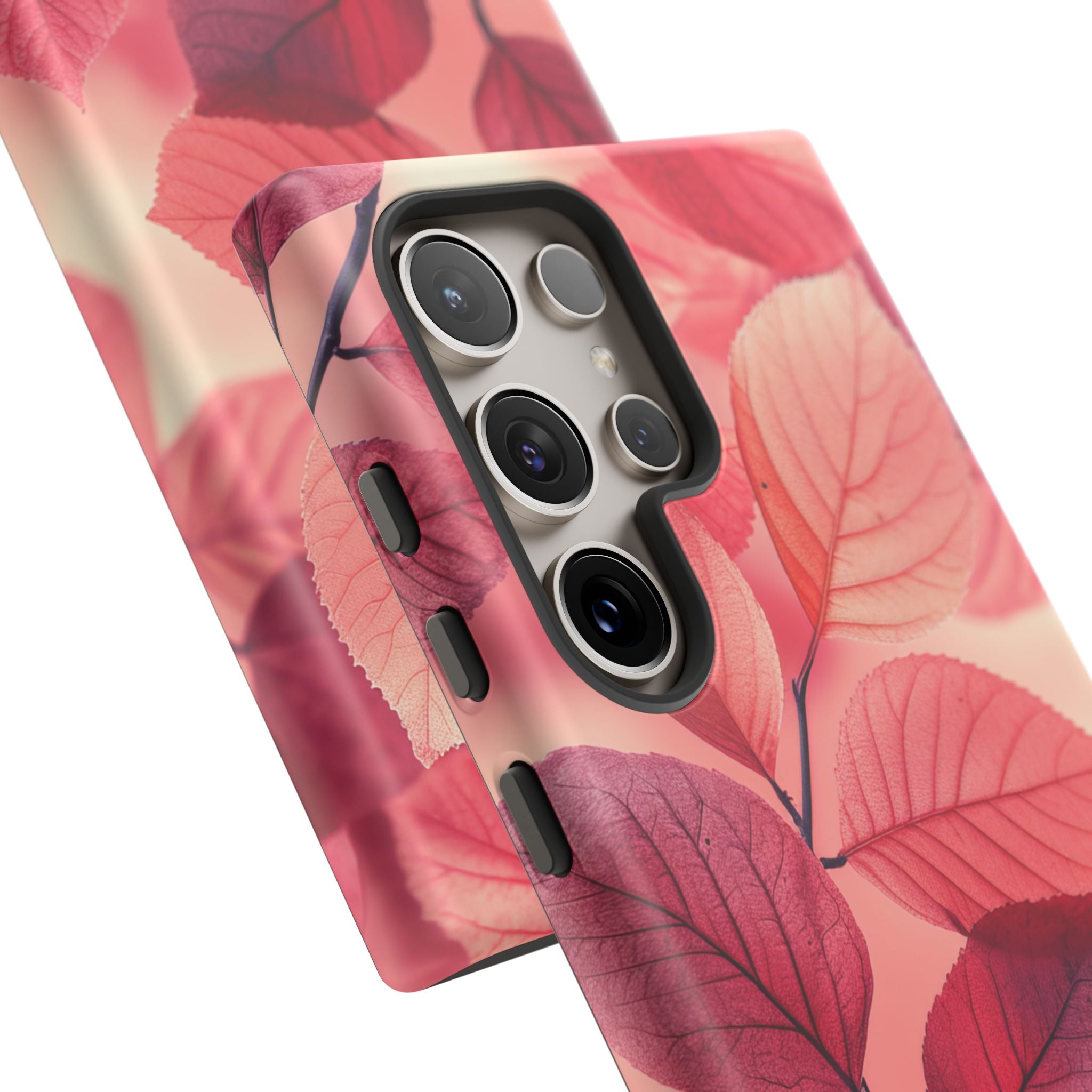 Elegant Pink Leaves Samsung S24 - Tough Phone Case