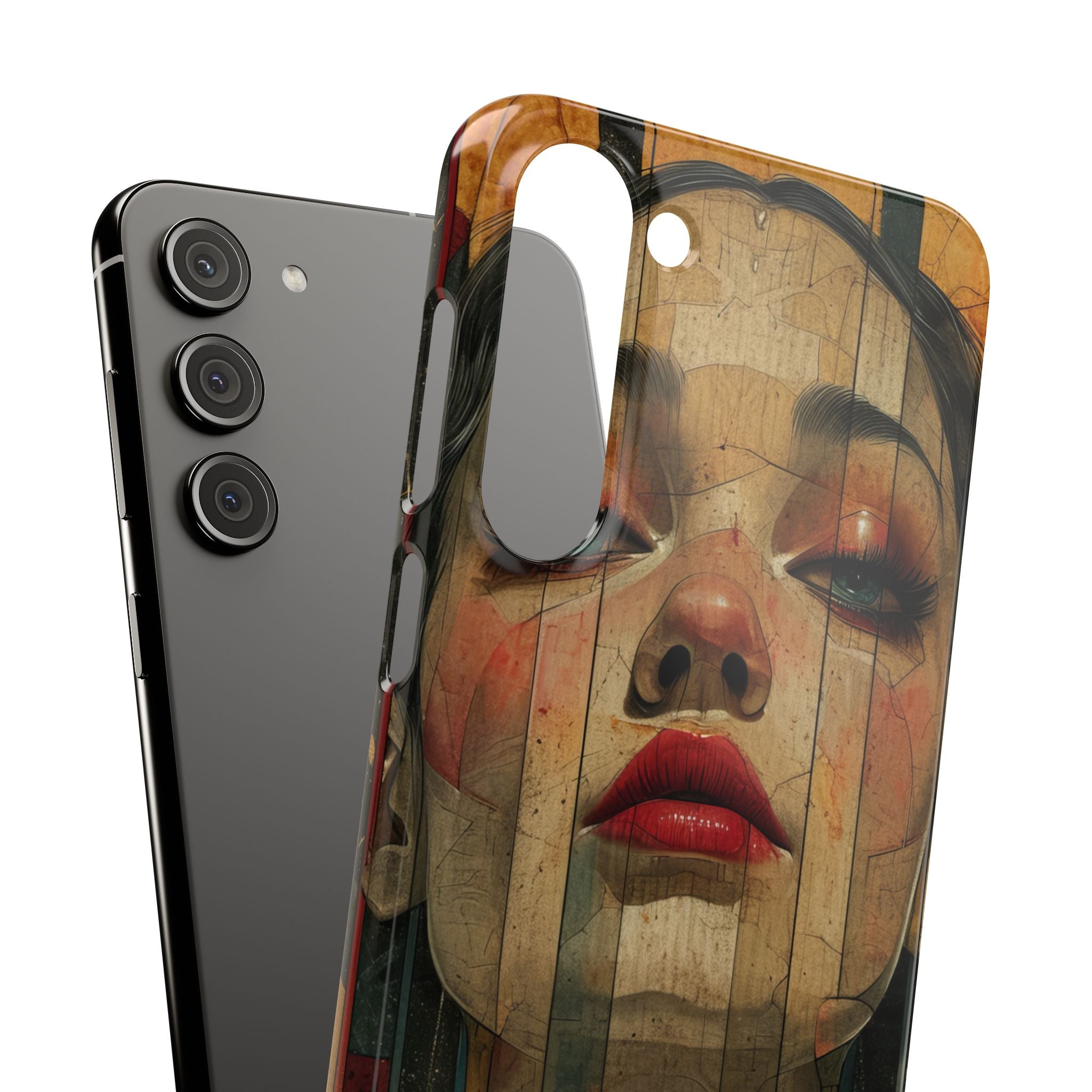 Bold Art Deco Portrait - Slim Samsung S23 Phone Case