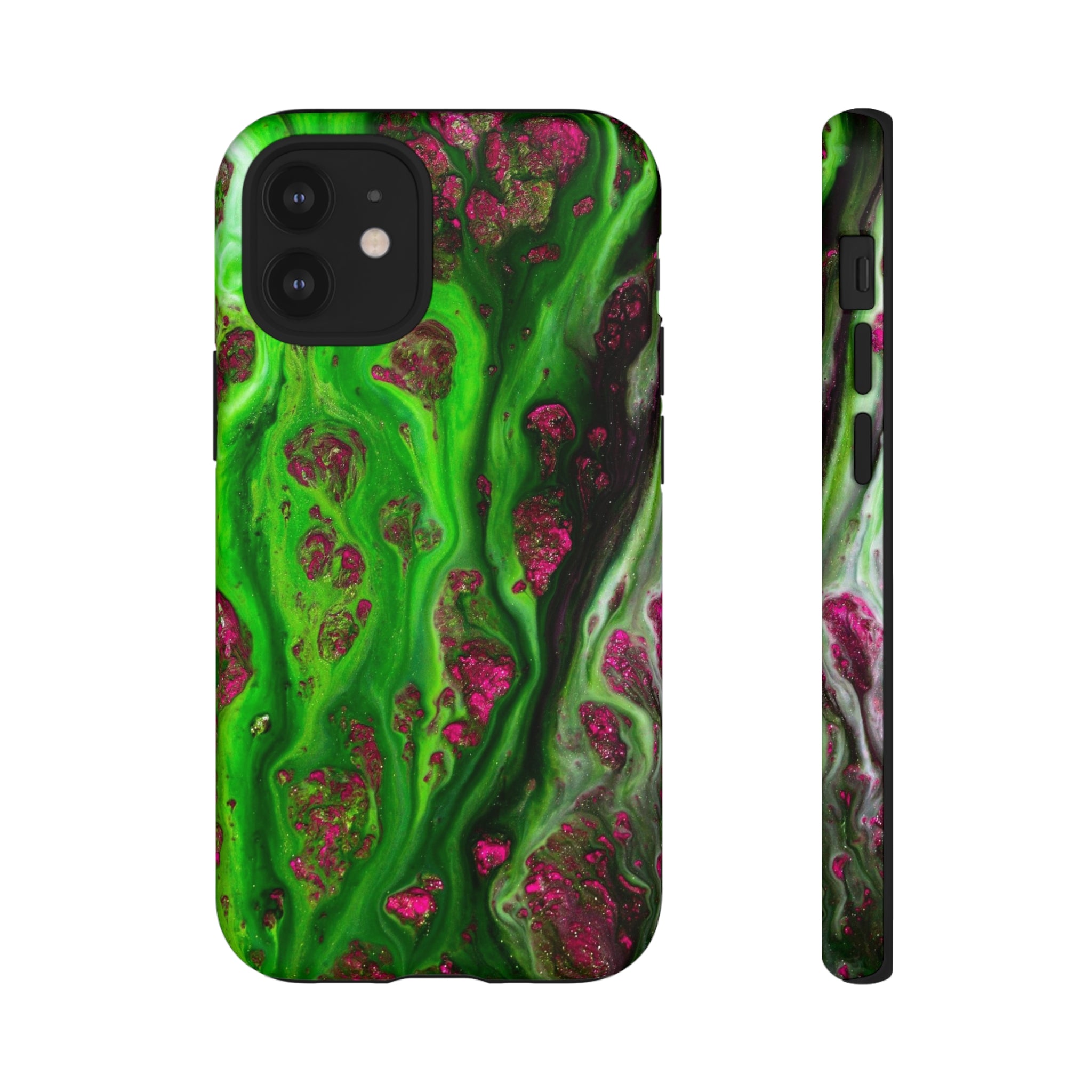 Toxic Green Ink Art iPhone Case (Protective) iPhone 12 Mini Matte Phone Case