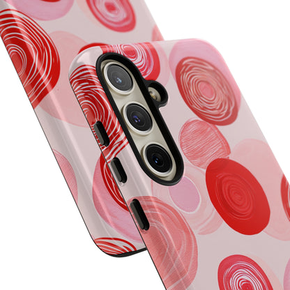 Crimson Circle Minimalism - Protective Phone Case