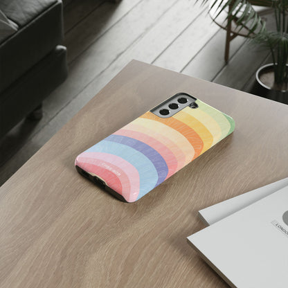 Pastel Rainbow Bands Samsung S22 Plus Case - Tough
