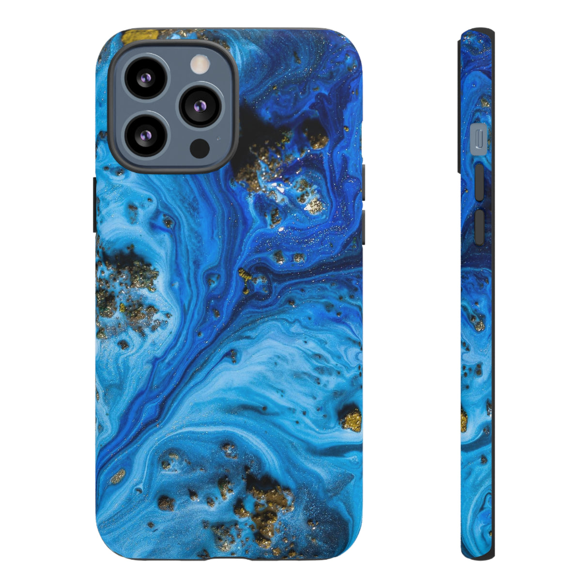 Blue Ice Melt Ink Art iPhone Case (Protective) iPhone 13 Pro Max Matte Phone Case