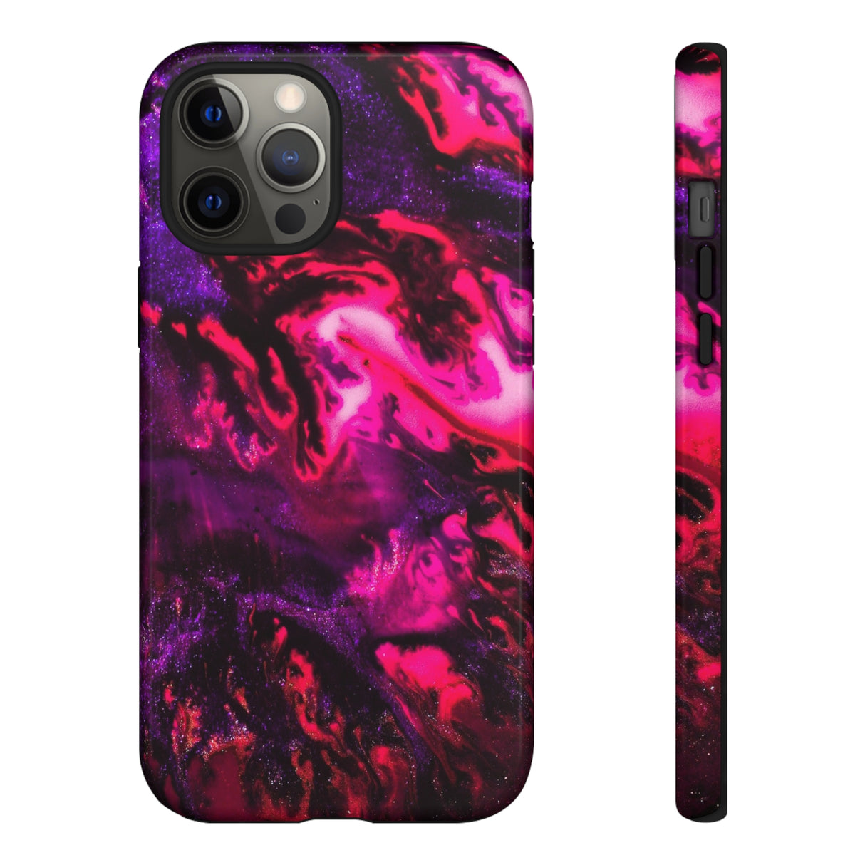 Deep Pink Galaxy Ink Art iPhone Case (Protective) iPhone 12 Pro Max Glossy Phone Case