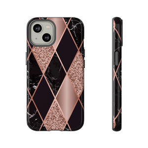 Pink Black Geometric - Protective Phone Case