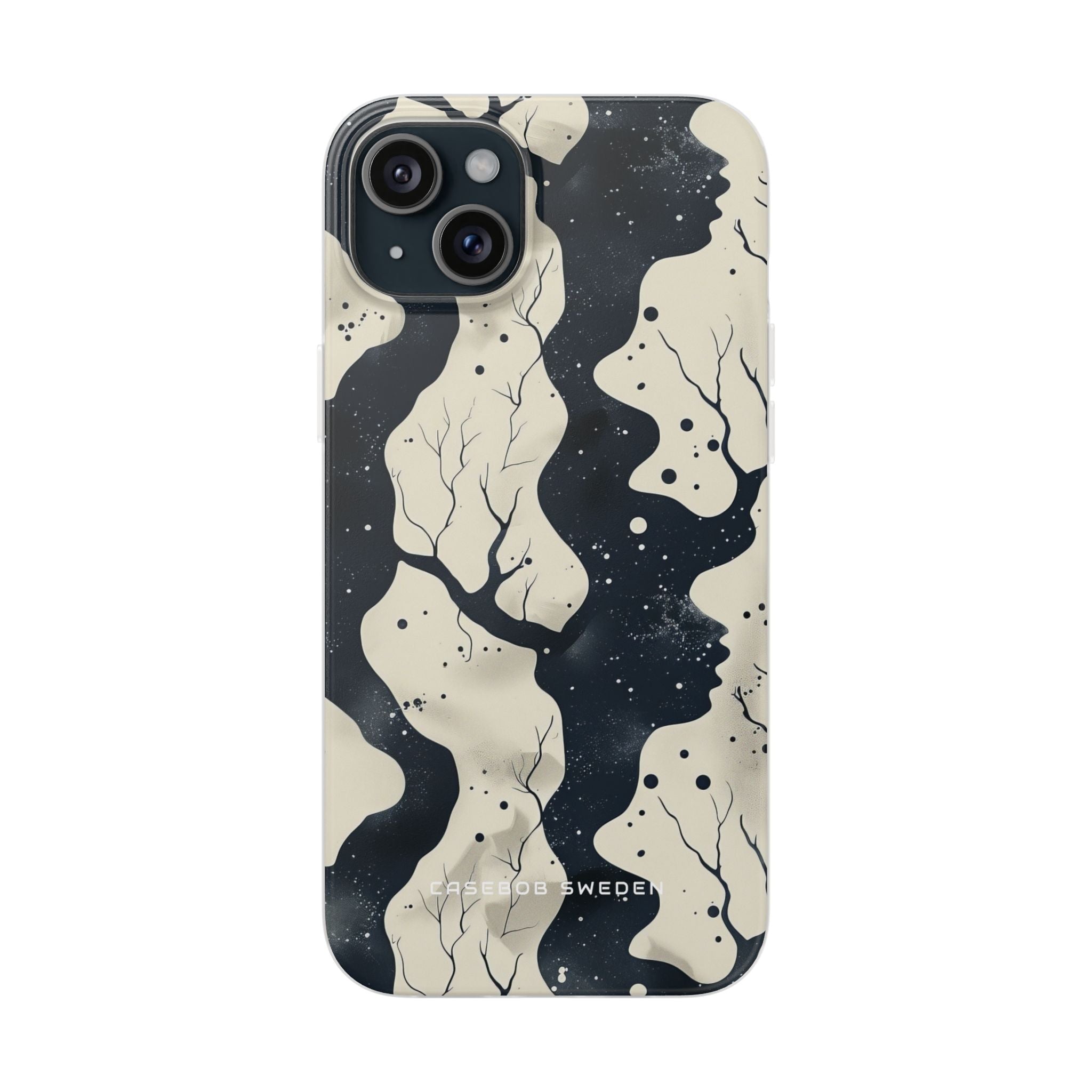 Organic Fluid Silhouettes with Cosmic Depth iPhone 15 - Flexi Phone Case