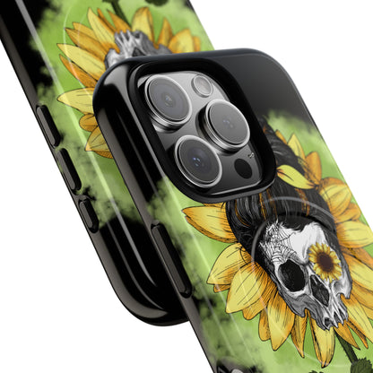 Sunflower Skull iPhone 16 Pro Case - Tough+