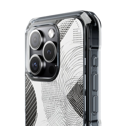 Geometric Monochrome Flow iPhone 15 - Clear Impact Phone Case