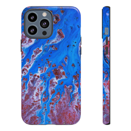 Bright Blue Ink Art iPhone Case (Protective) iPhone 13 Pro Max Glossy Phone Case