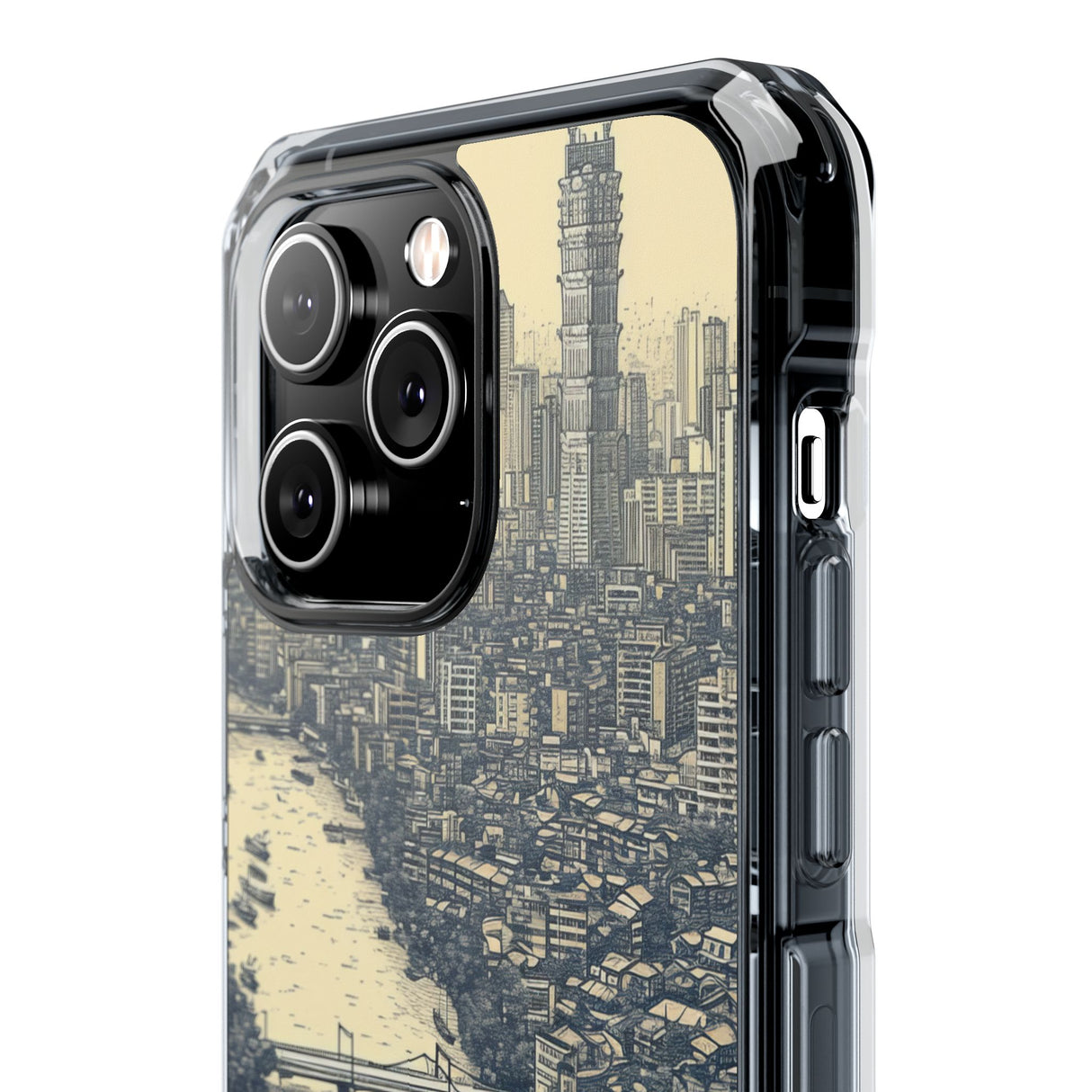 Nostalgic Metropolis - Phone Case for iPhone (Clear Impact - Magnetic)