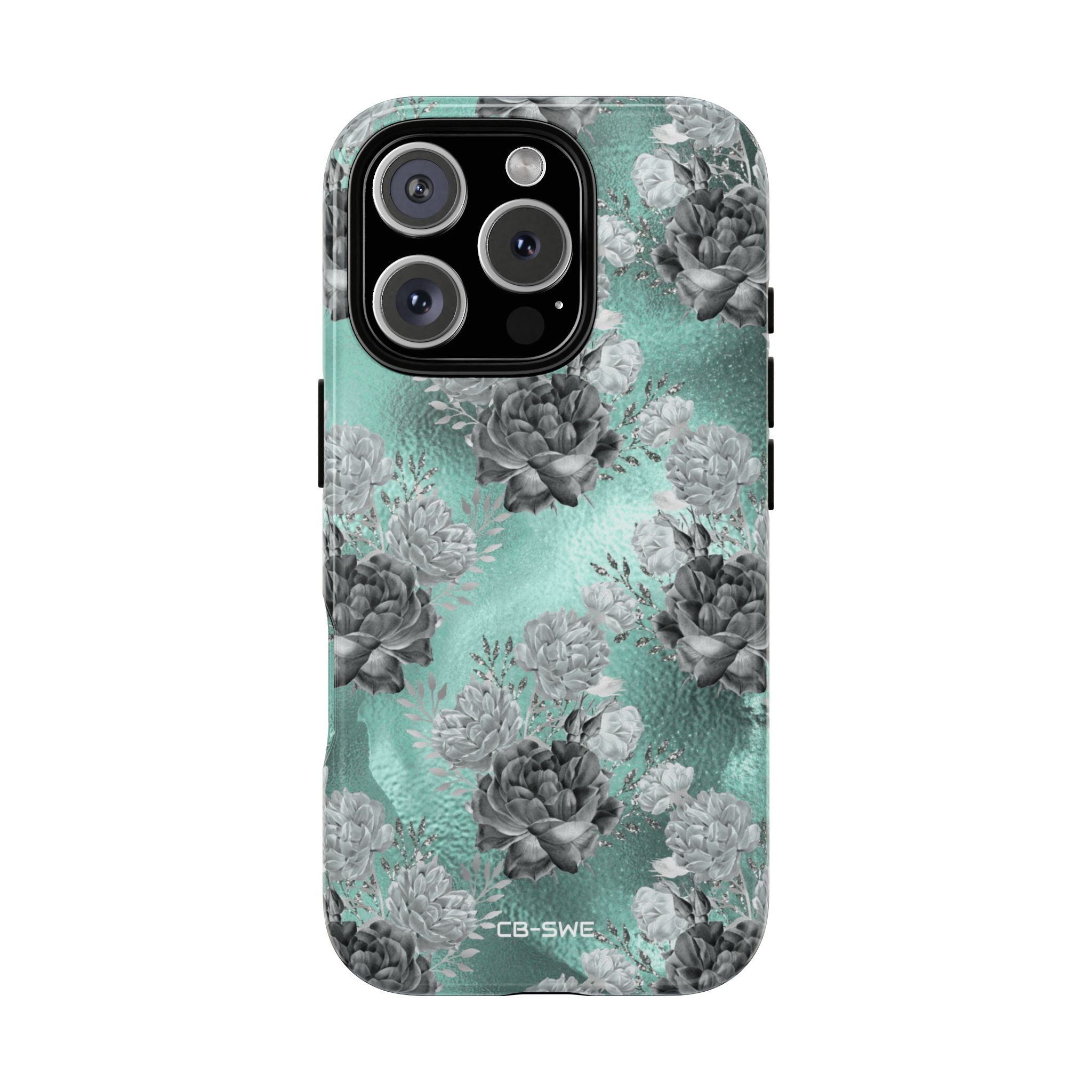 Teal Floral Elegance - iPhone Case