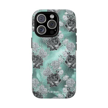 Teal Floral Elegance - iPhone Case
