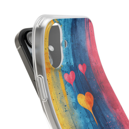 Hearts Watercolor Art - Flexi iPhone 16 Phone Case