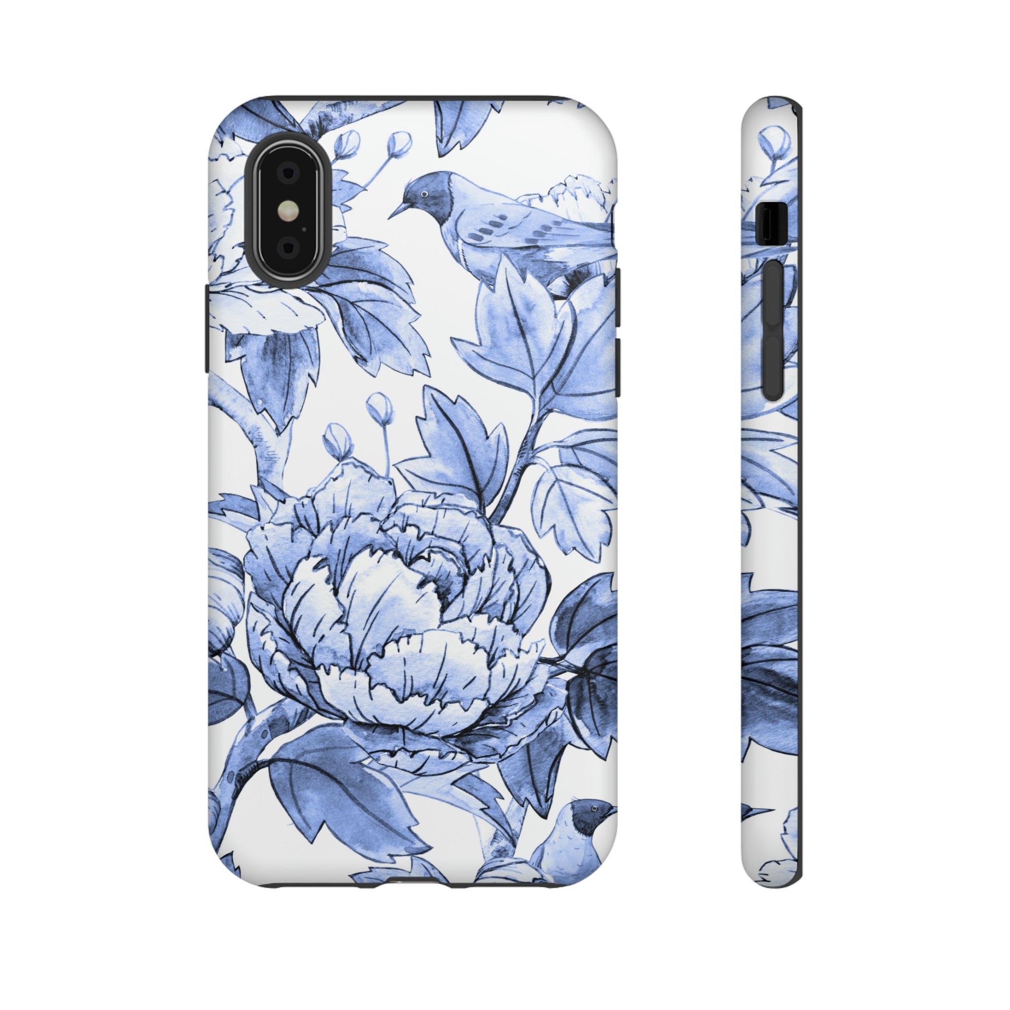 Watercolor Blue Floral - Protective Phone Case