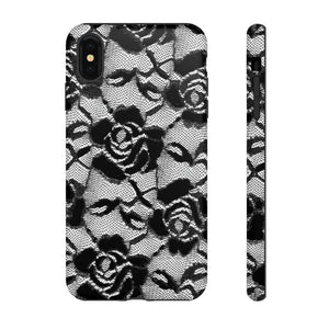 Black Rose Lace Gothic Flower - Protective Phone Case