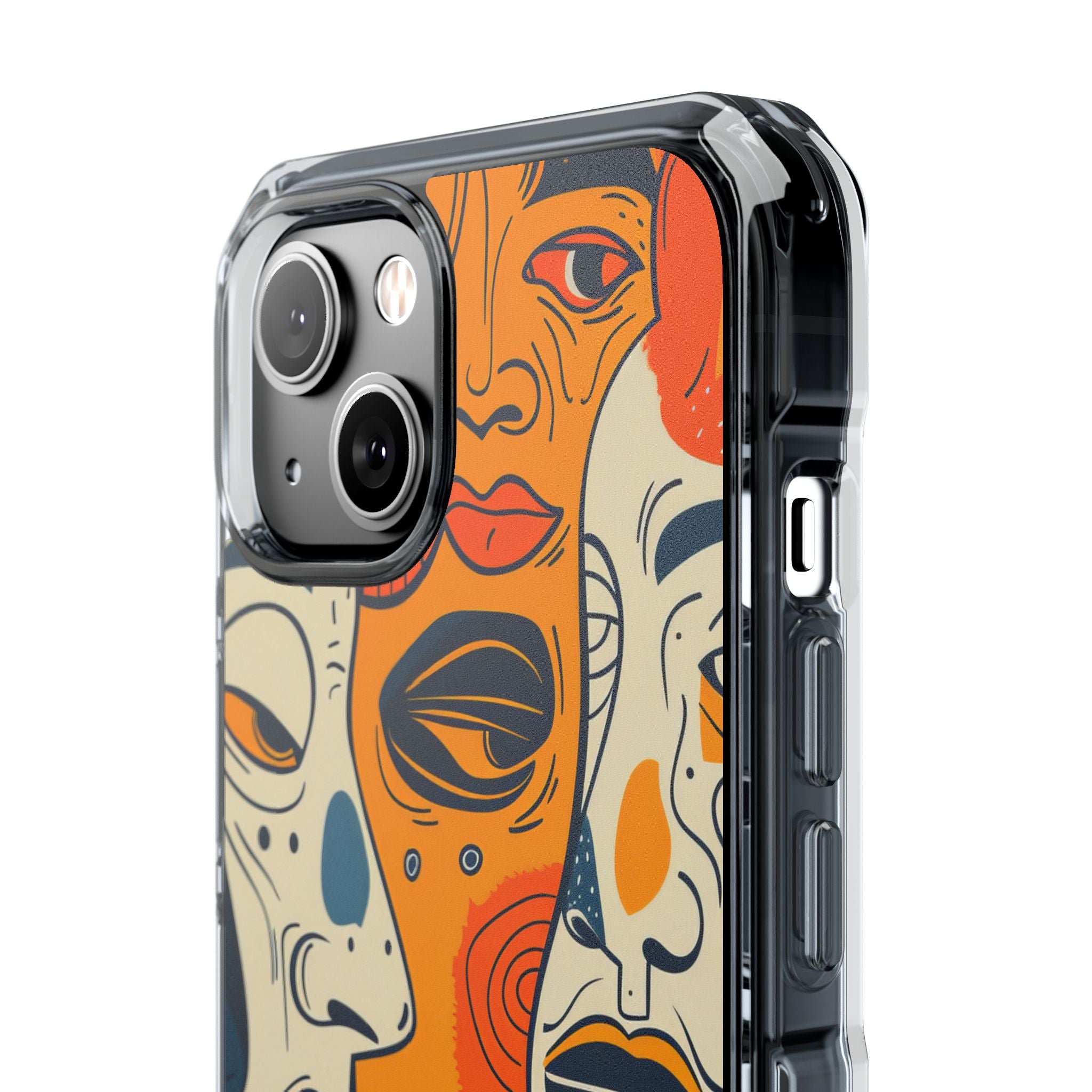 Gradient Face Mosaic iPhone 14 - Clear Impact Phone Case