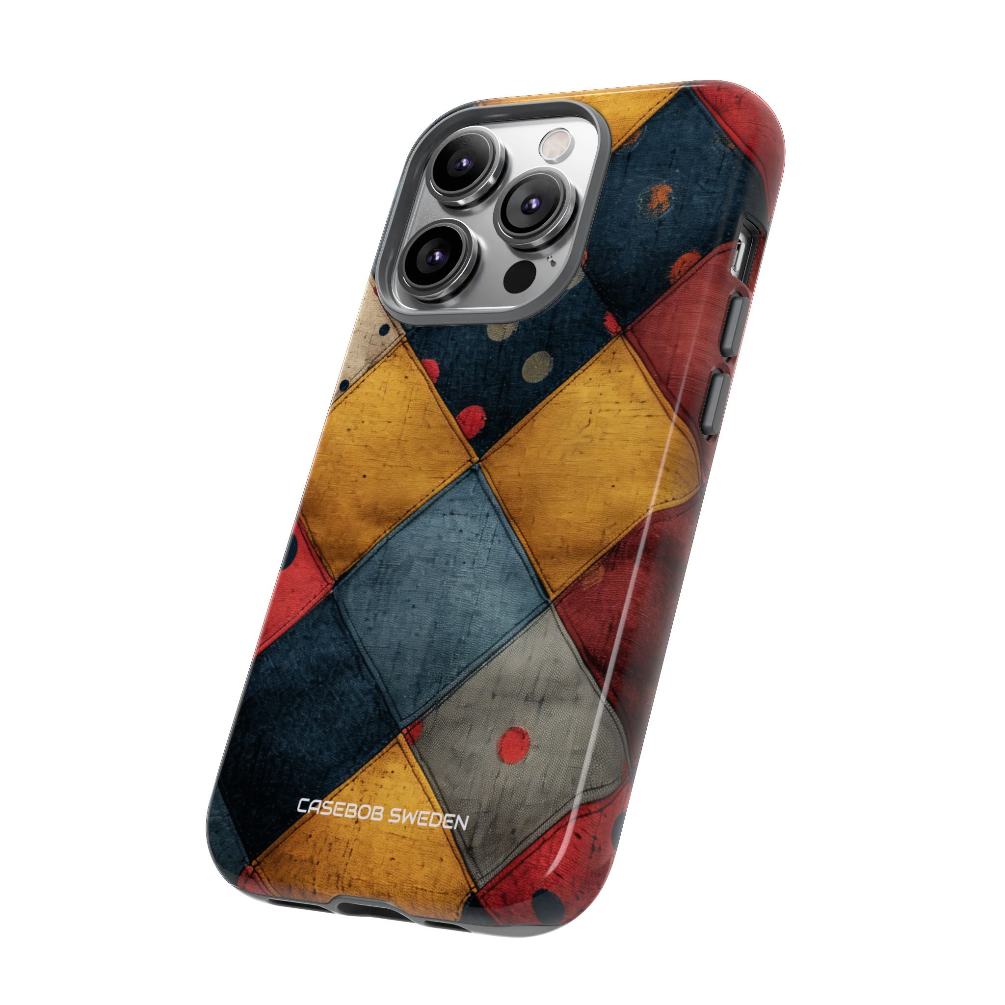 Blue Red Patchwork - Tough iPhone 14 Phone Case