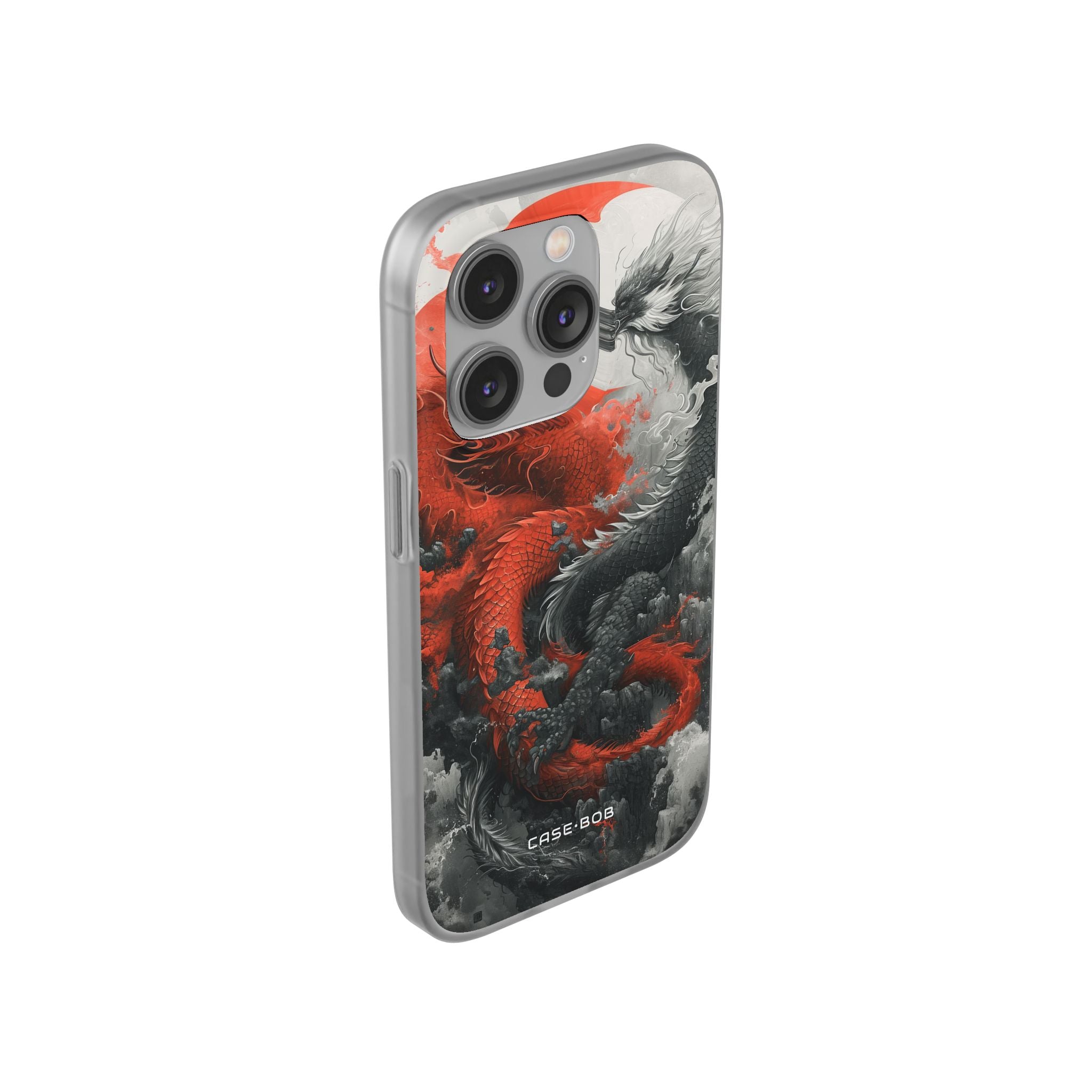Twin Dragons Crimson iPhone 14 Pro Case - Soft