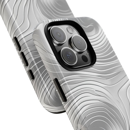 Monochrome Flow Lines iPhone 16 - Tough