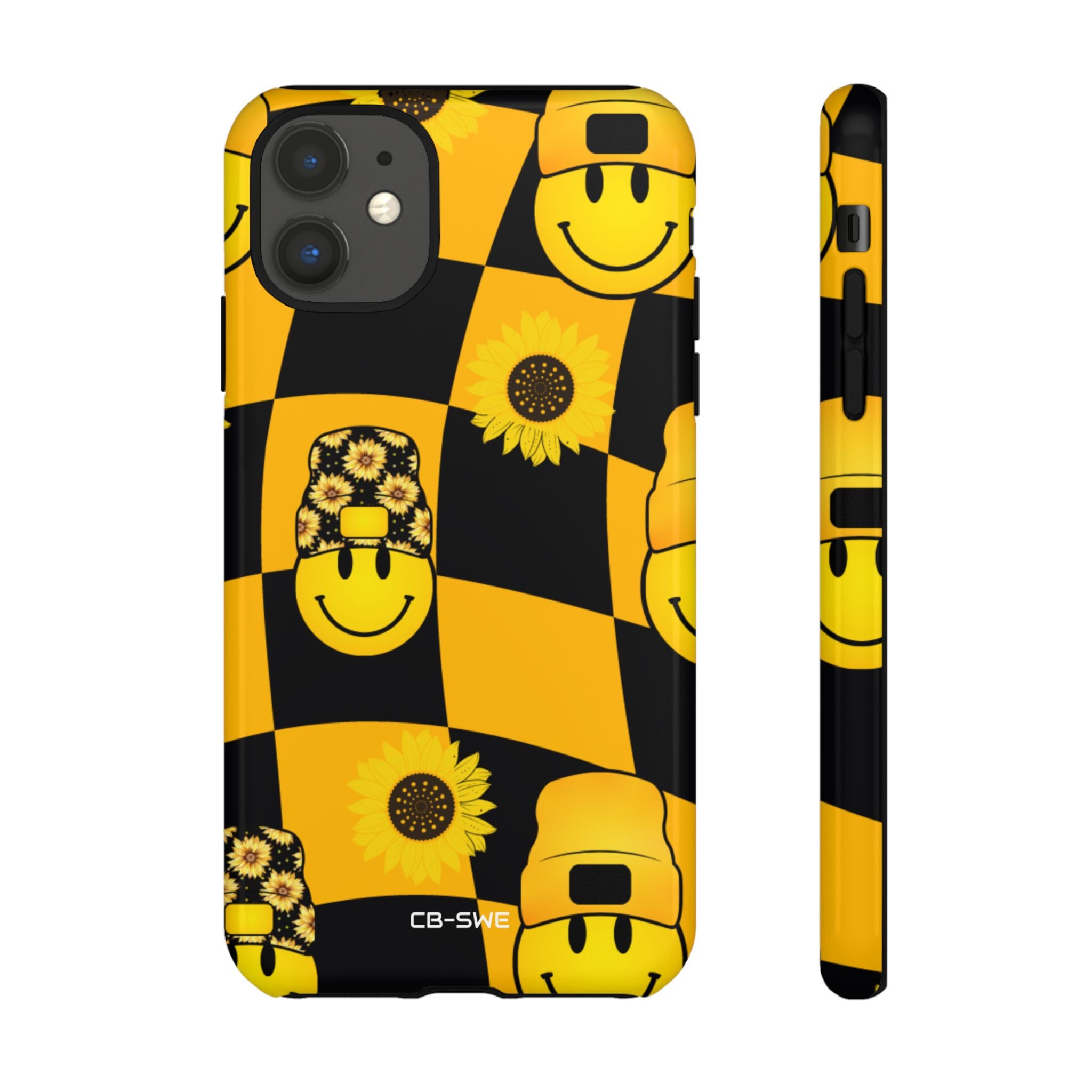 Joyful Checkered Smiles - iPhone Case