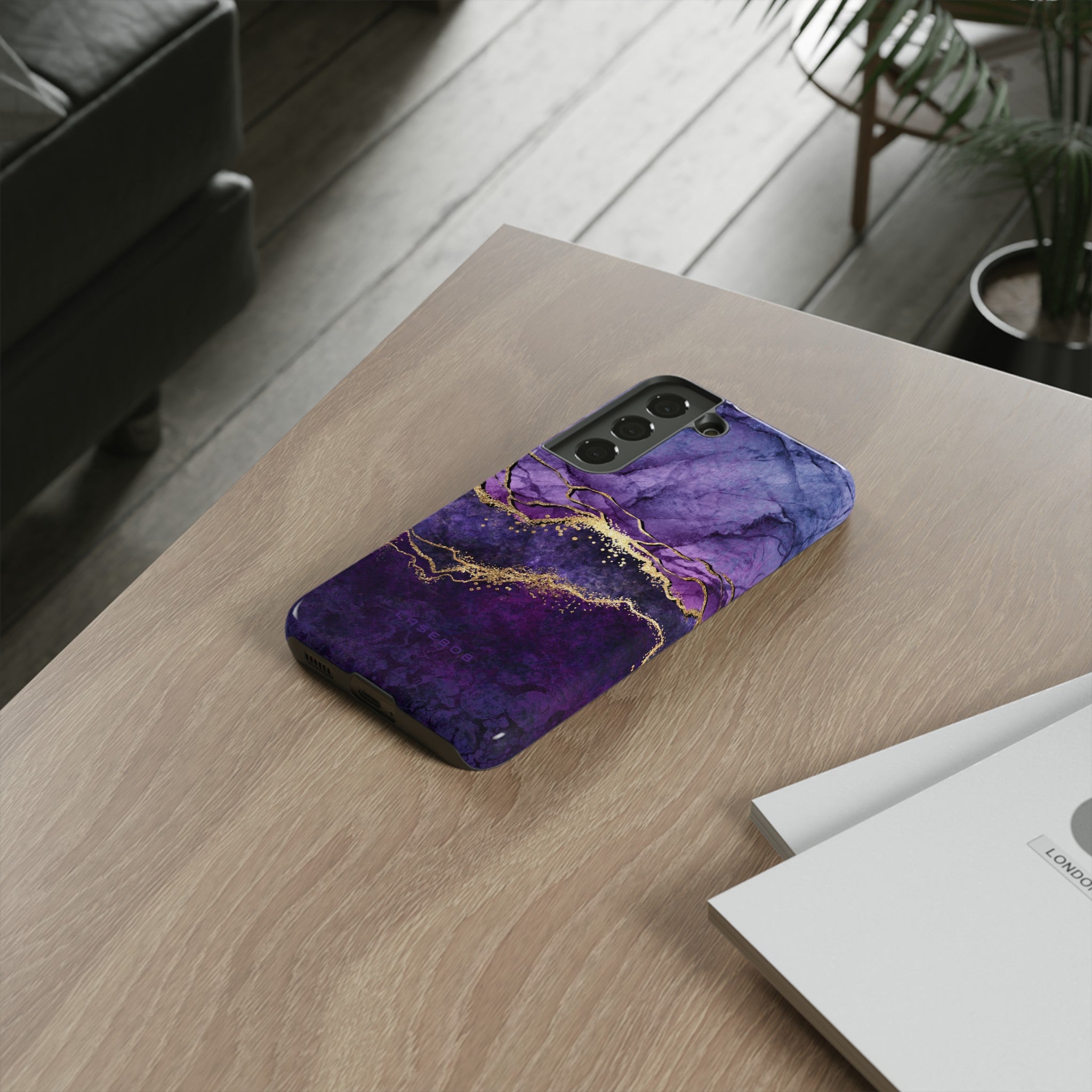 Purple Blue Marble - Protective Phone Case