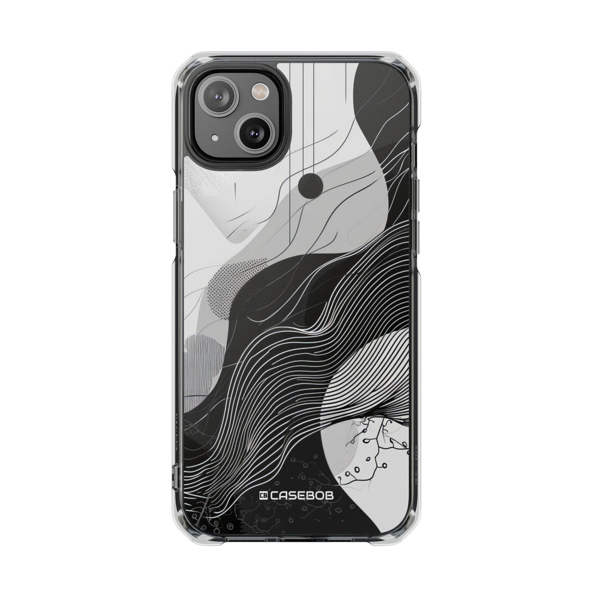 Monochrome Elegance - Phone Case for iPhone (Clear Impact - Magnetic)