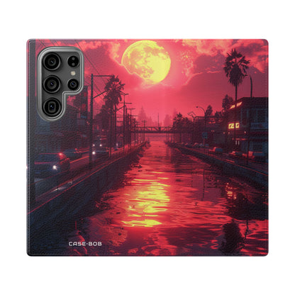 Yellow Moon Reflection - Samsung S23 Ultra Case - Wallet