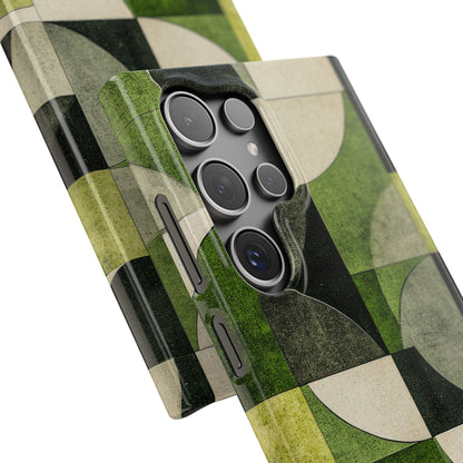 Green Geometric Harmony - Slim Samsung S24 Phone Case